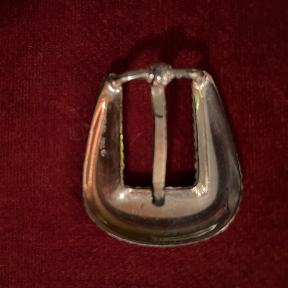 Justin Black Leather Belt W/ Silver & Gold Crumrine Buckle & (11) Silver Conchos - Picture 4 of 16